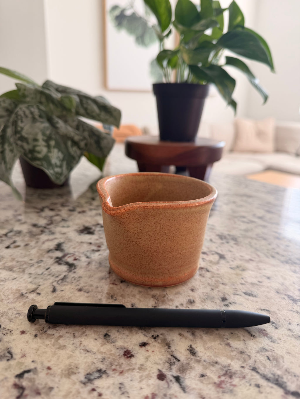 Ceramic pour spout cup