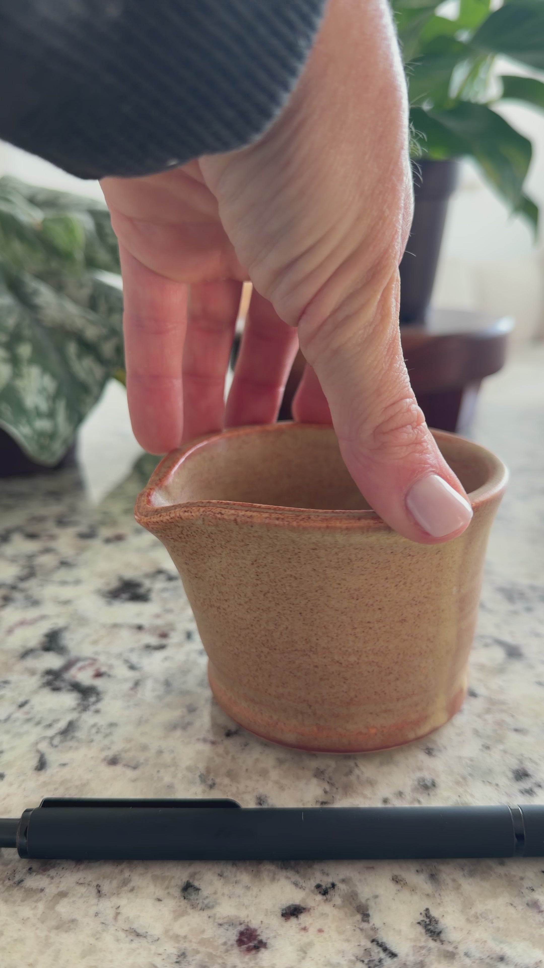 Ceramic pour spout cup